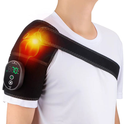 Rechargeable Heating & Vibration Massager | 3-in-1 Shoulder, Knee, & Elbow Pain Relief Belt with Hot Compress!