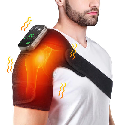 Rechargeable Heating & Vibration Massager | 3-in-1 Shoulder, Knee, & Elbow Pain Relief Belt with Hot Compress!