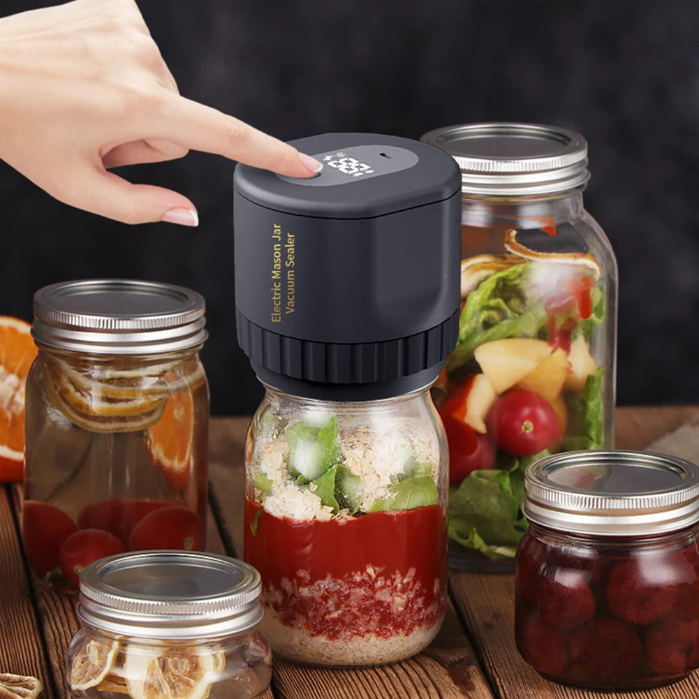 "Cordless Mason Jar Vacuum Sealer for Easy Food Preservation! 🌿✨ #KitchenEssentials"