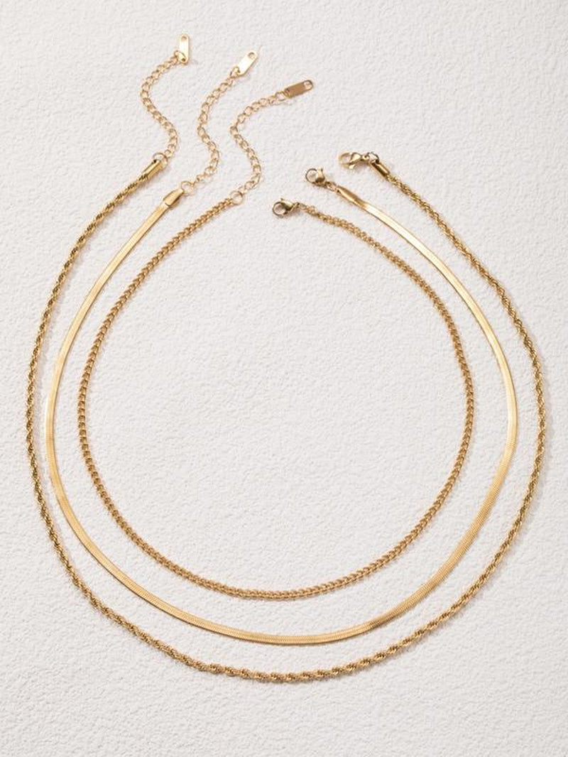 Gold-Plated Chain Necklace Set – Trendy, Elegant & Versatile Jewellery 