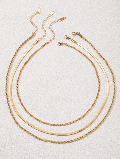 Gold-Plated Chain Necklace Set – Trendy, Elegant & Versatile Jewellery 