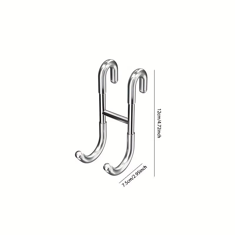Stainless Steel Over-the-Door Shower Hooks – No-Drill Towel & Utility Hangers
