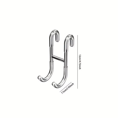 Stainless Steel Over-the-Door Shower Hooks – No-Drill Towel & Utility Hangers