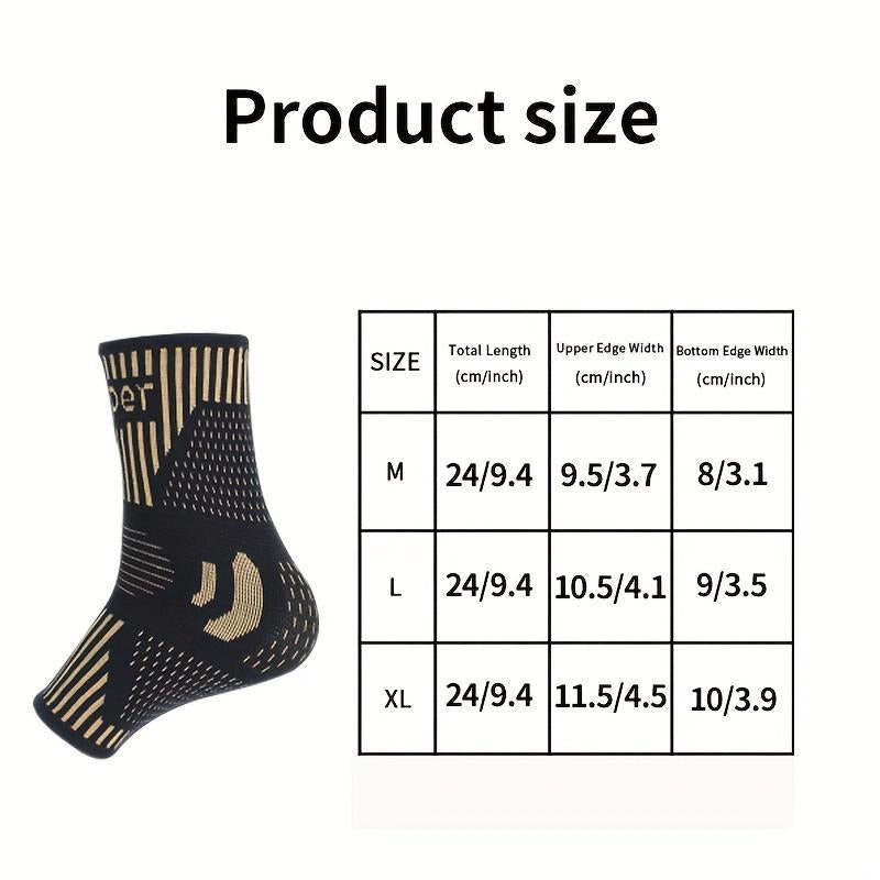 Copper Ankle Compression Sleeve – Breathable, High-Stretch Support for Sports & Recovery