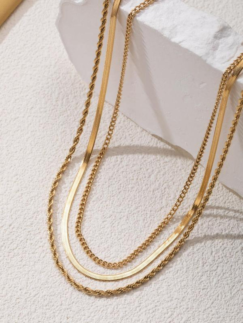 Gold-Plated Chain Necklace Set – Trendy, Elegant & Versatile Jewellery 
